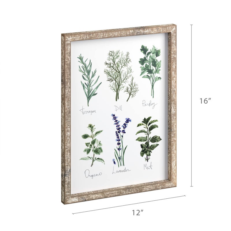 Barnyard Designs Kitchen Herbs and Spices Wall Art Decor Botanical Print Sign Rustic Country Farmhouse Wood Plaque Framed Home Wall Decor 12" x 16" (Herbs A & B, 2 Signs) - Image 5